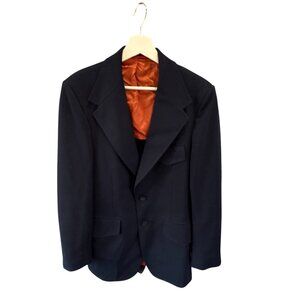 Vintage McGregor Black Blazer Orange Lining 70s Crushproof Jacket Size M Retro